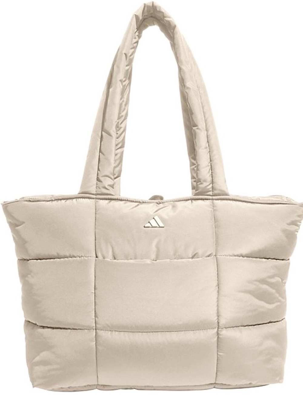 adidas Quilted Puffer Tote in Light Cream